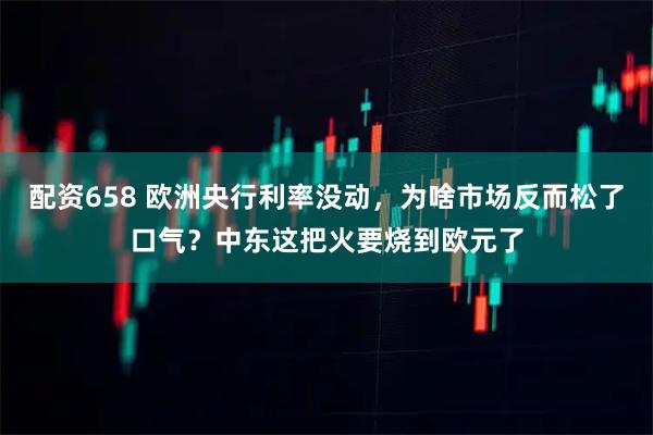 配资658 欧洲央行利率没动，为啥市场反而松了口气？中东这把火要烧到欧元了