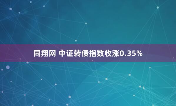 同翔网 中证转债指数收涨0.35%