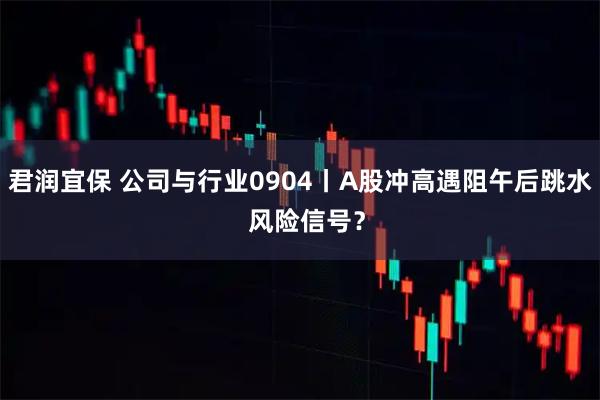 君润宜保 公司与行业0904丨A股冲高遇阻午后跳水  风险信号？